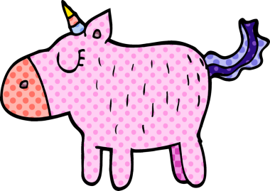 Bir insan tarafından çizilmiş şirin tek boynuzlu at.