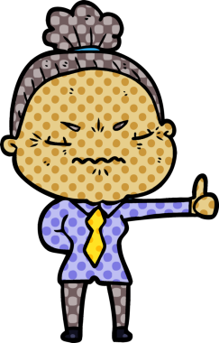 Çizgi film bir insan tarafından çizilmiş yaşlı bir kadın tarafından rahatsız edildi.