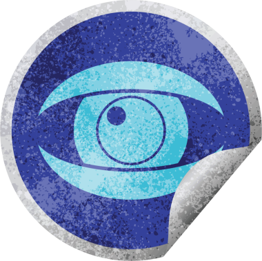 bir insan tarafından çizilmiş göz çizgisi dairesel soyma etiketi