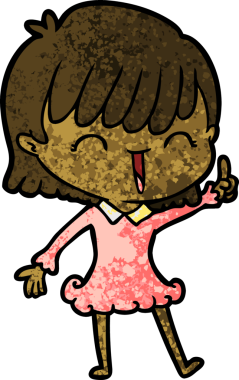 Bir insan tarafından çizilmiş karikatür kadın.