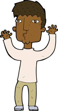 Bir insan tarafından çizilmiş endişeli bir adam.