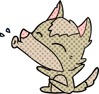 Bir insan tarafından çizilmiş uluyan kurt çizgi filmi.