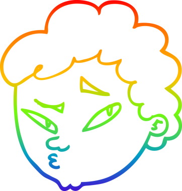 Gökkuşağı gradyanı çizimi. Bir insan tarafından çizilmiş şüpheli bir çizgi.