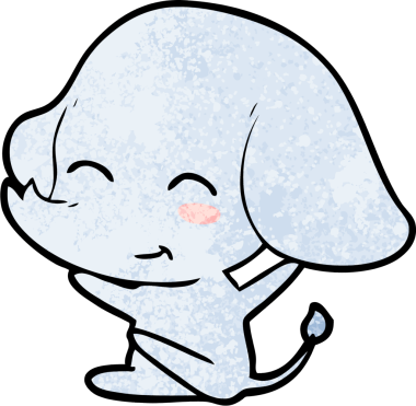 Bir insan tarafından çizilmiş şirin bir fil.