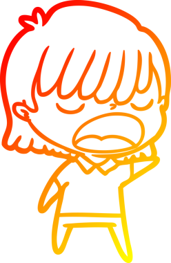 Bir insan tarafından yüksek sesle çizilmiş bir çizgi film kadını çizimi.