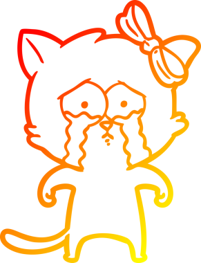 Bir insan tarafından çizilmiş çizgi film kedisinin sıcak çizgi çizimi