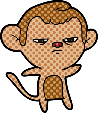 Bir insan tarafından çizilmiş çizgi maymun.