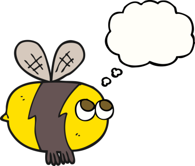 Bir insan tarafından çizilmiş serbest çizim balon karikatür arısı.