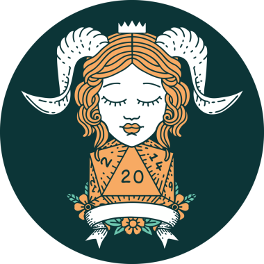 Bir insan tarafından çizilmiş doğal yirmi zar atma ikonu