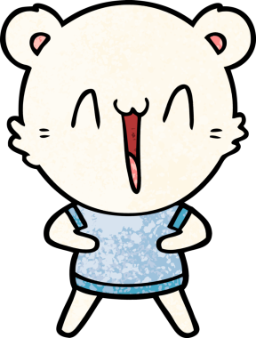 Bir insan tarafından çizilmiş mutlu kutup ayısı karikatürü