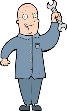 bir insan tarafından çizilmiş karikatür tamircisi