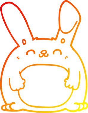 Bir insan tarafından çizilmiş çizgi film tavşanı çizimi