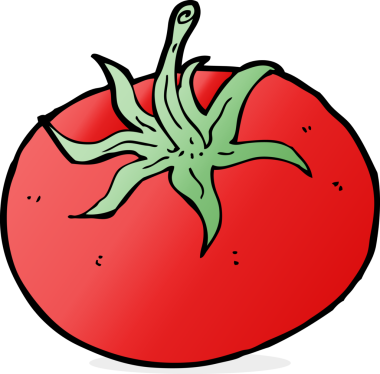 Bir insan tarafından çizilmiş domates çizgi filmi.