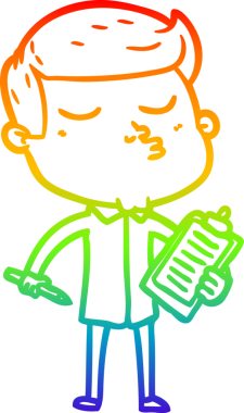 Gökkuşağı gradyan çizgi çizimi Bir insan tarafından çizilen çizgi film modeli adam