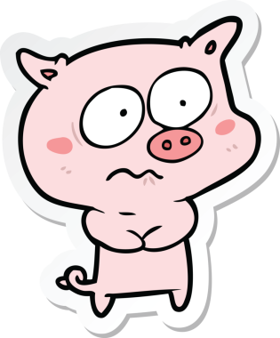 Bir insan tarafından çizilmiş bir çizgi film etiketi.