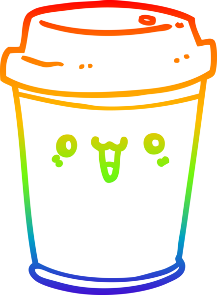 gökkuşağı gradyan çizgi çizimi bir insan tarafından çizilmiş kahveyi dışarı çıkar