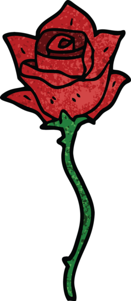 Bir insan tarafından çizilmiş kırmızı gül.