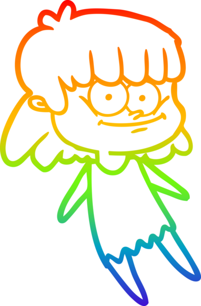 Bir insan tarafından çizilmiş gülümseyen bir karikatür çizimi.