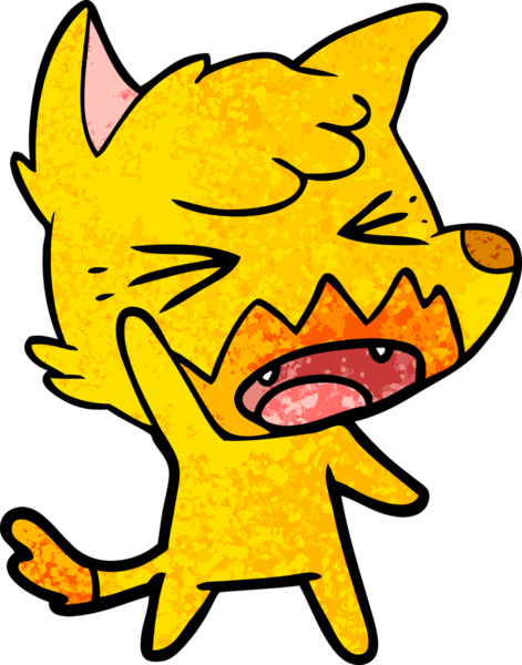 Bir insan tarafından çizilmiş tilki çizgi film karakteri