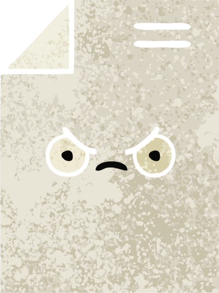 Bir insan tarafından çizilmiş bir kağıdın retro illüstrasyon tarzı karikatürü