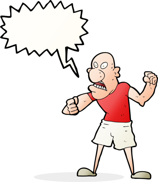 bir insan tarafından çizilmiş konuşma balonlu vahşi bir adam.