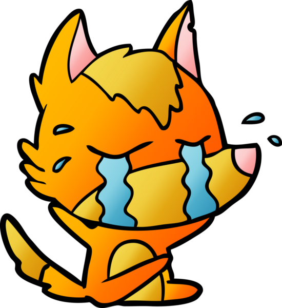 Bir insan tarafından çizilmiş tilki çizgi film karakteri