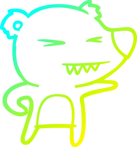 Bir insan tarafından çizilen kızgın ayı karikatürünün soğuk gradyan çizgisi