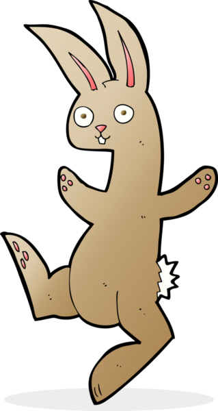 Bir insan tarafından çizilmiş komik çizgi film tavşanı