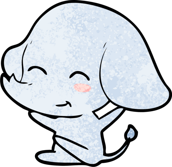 Bir insan tarafından çizilmiş şirin bir fil.