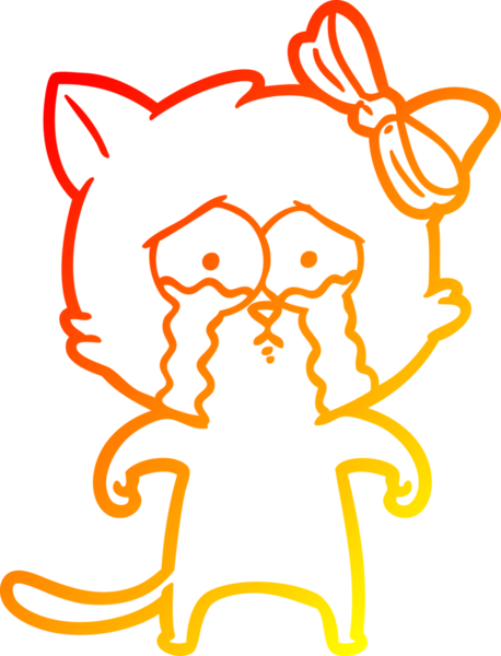 Bir insan tarafından çizilmiş çizgi film kedisinin sıcak çizgi çizimi