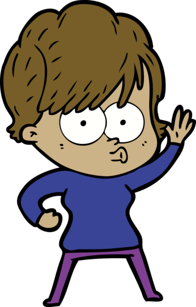 Bir insan tarafından çizilmiş karikatür kadın.