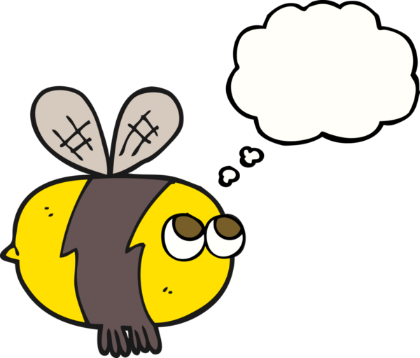 Bir insan tarafından çizilmiş serbest çizim balon karikatür arısı.