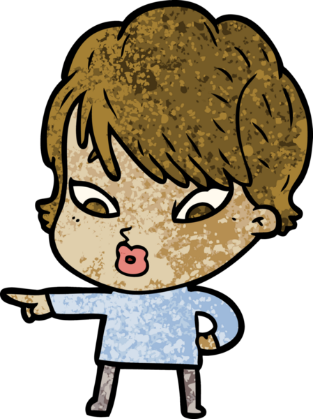 Bir insan tarafından çizilmiş karikatür kadın.