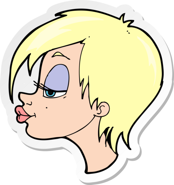 Bir insan tarafından çizilmiş güzel bir karikatür çıkartması.