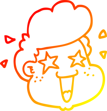 Bir çizgi film çocuğunun insan tarafından çizilmiş sıcak çizgi çizgisi.