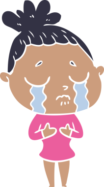 Bir insan tarafından çizilmiş düz renkli karikatür.