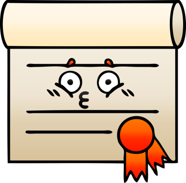 bir insan tarafından çizilen sertifikanın gölgelendirilmiş gradyanı