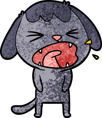 Bir insan tarafından çizilmiş şirin bir çizgi film köpeği.