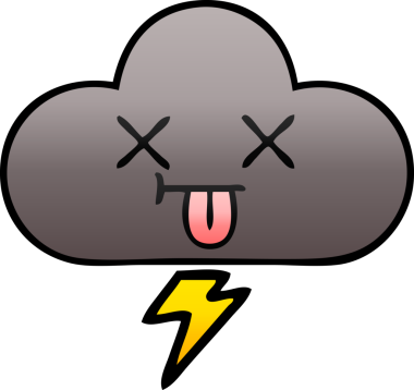 Bir insan tarafından çizilmiş bir fırtına bulutunun gölgelenmiş karikatürü