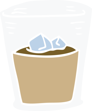 Bir insan tarafından çizilmiş viski bardağı.