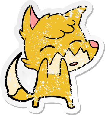 Bir insan tarafından çizilmiş tilki çizgi filminin sıkıntılı çıkartması.