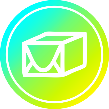 bir insan tarafından çizilen serin gradyan bitiş ile paketlenmiş dairesel simge