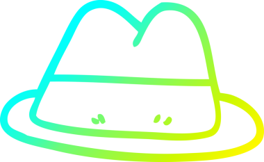 Bir insanın çizdiği çizgi film şapkasının soğuk gradyan çizgisi.