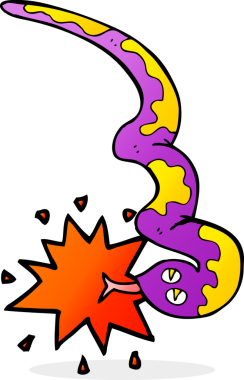 Bir insan tarafından çizilmiş zehirli yılan çizgi filmi.