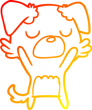 Bir insan tarafından çizilmiş çizgi film köpeğinin sıcak çizgi çizimi