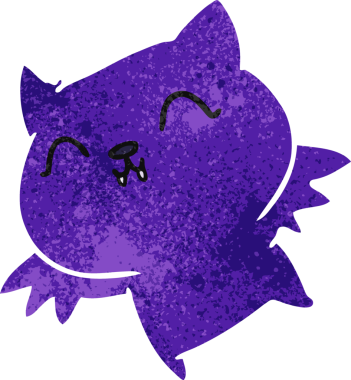 Bir insan tarafından çizilmiş sevimli kawaii yarasasının serbest çizimi.