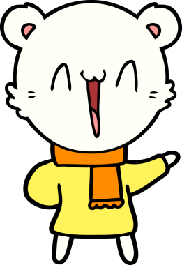 Bir insan tarafından çizilmiş kutup ayısı karikatürü