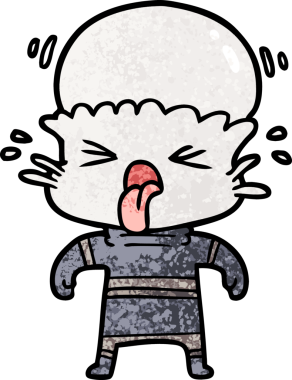 Bir insan tarafından çizilmiş garip bir uzaylı çizgi filmi.