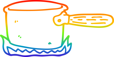 gökkuşağı gradyan çizgi çizimi bir insan tarafından çizilmiş bir yemek tavası