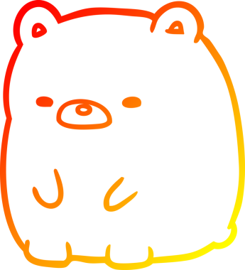 Bir insan tarafından çizilmiş sevimli üzgün bir ayının sıcak çizgi çizimi